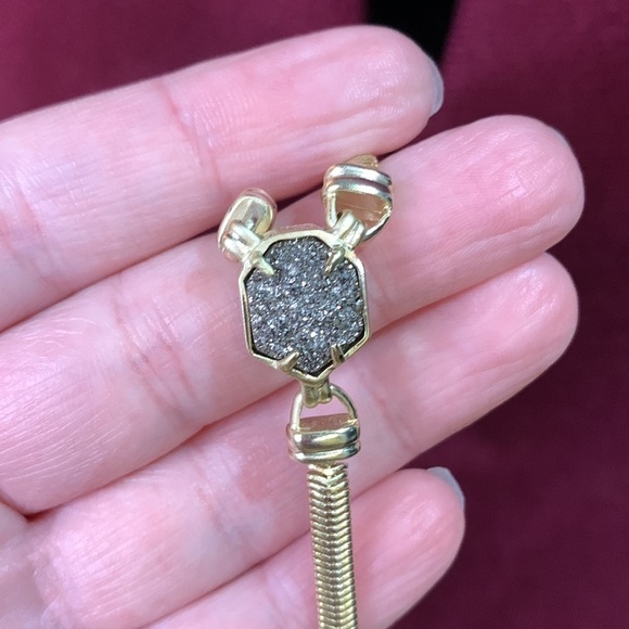 Kendra Scott Starla Long Y Necklace Drusy & Gold - Picture 8 of 8